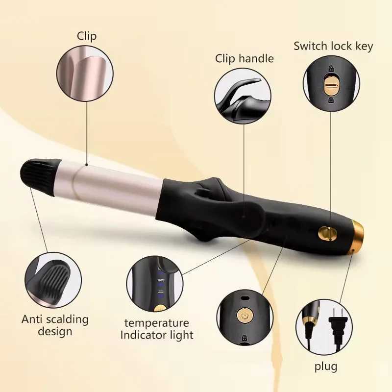 3-speed temperature setting cordless hair styling machine with 30 second fast temperature rise hair iron ceramic curling iron W241231