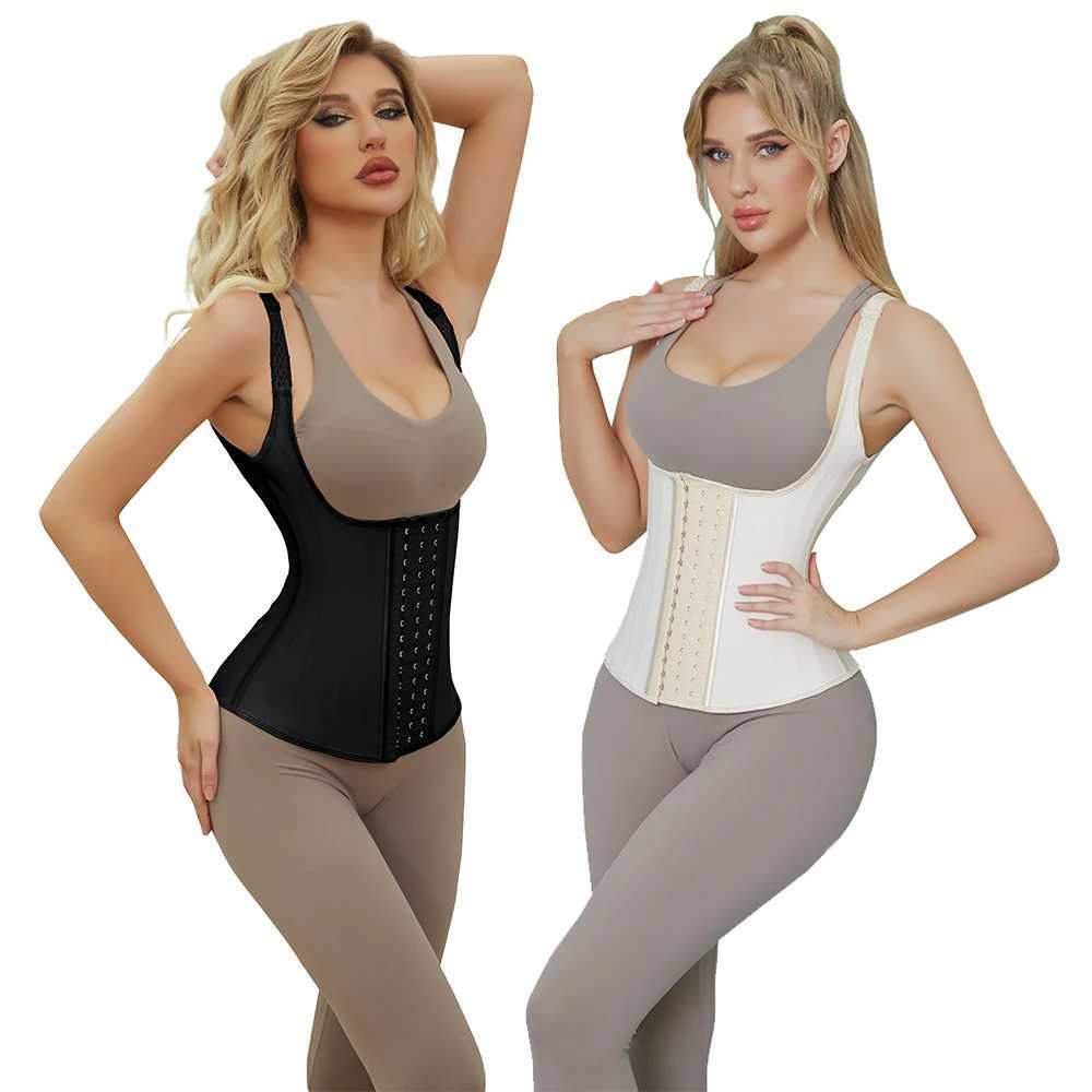 25 Steel Bones Adjustable Shoulder Straps Latex Vest Waist Trainer Fajas Colombianas Cincher ShapewearXJ241028