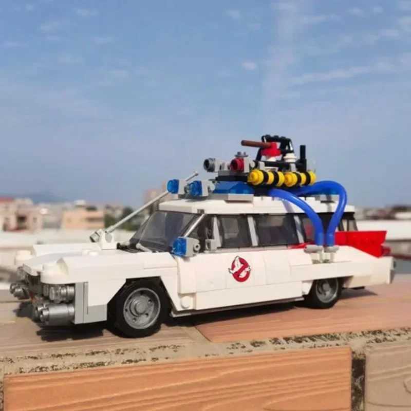 Free shipping Inventory MOC compatible with 21108 Ghost Buster Ecto-1 movie car building block DIY toy assembly model childrens boy and girl gifts