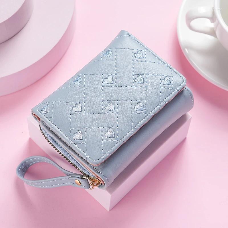Free Shipping Wallets Trendy Heart Women Gifts Portable Large Capacity PU Leather Girls Bag Banknote Storage Card Holder Cute Purses