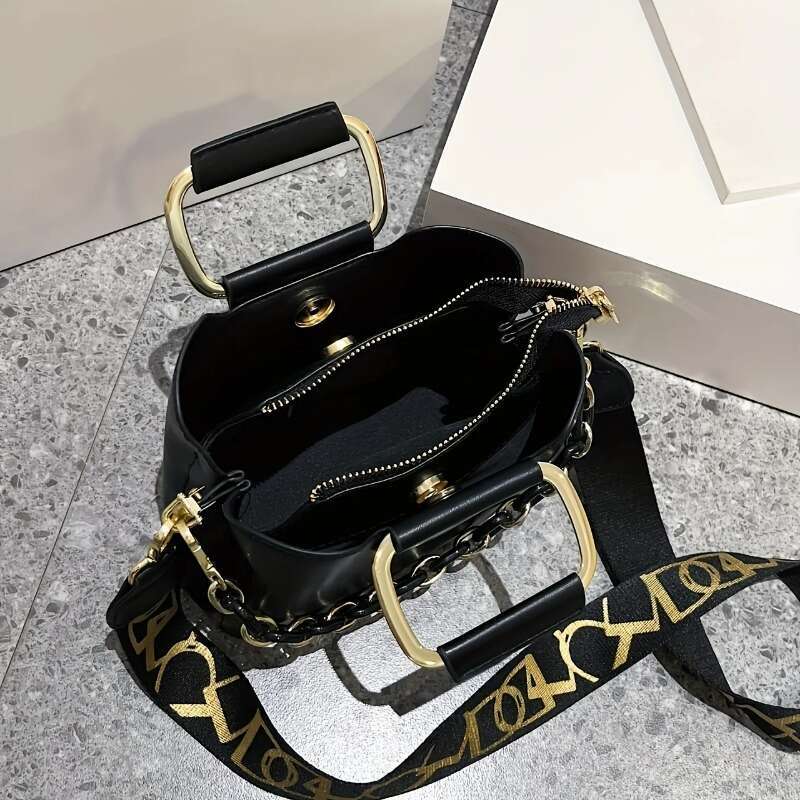 Fashion Crossbody Bucket Trendy PU Shoulder Bag, Women's Casual Handbag & Tote Purse