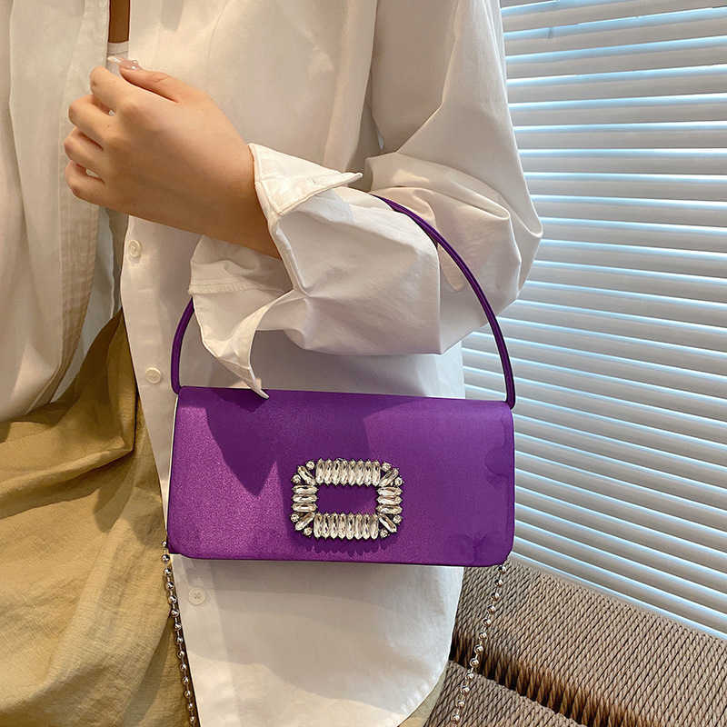 CMM Candy Colored Small Bag New Korean Version Fashion and Personalized Rhinestone Hand Held Womens Chain Crossbody Small Square Bag Pu