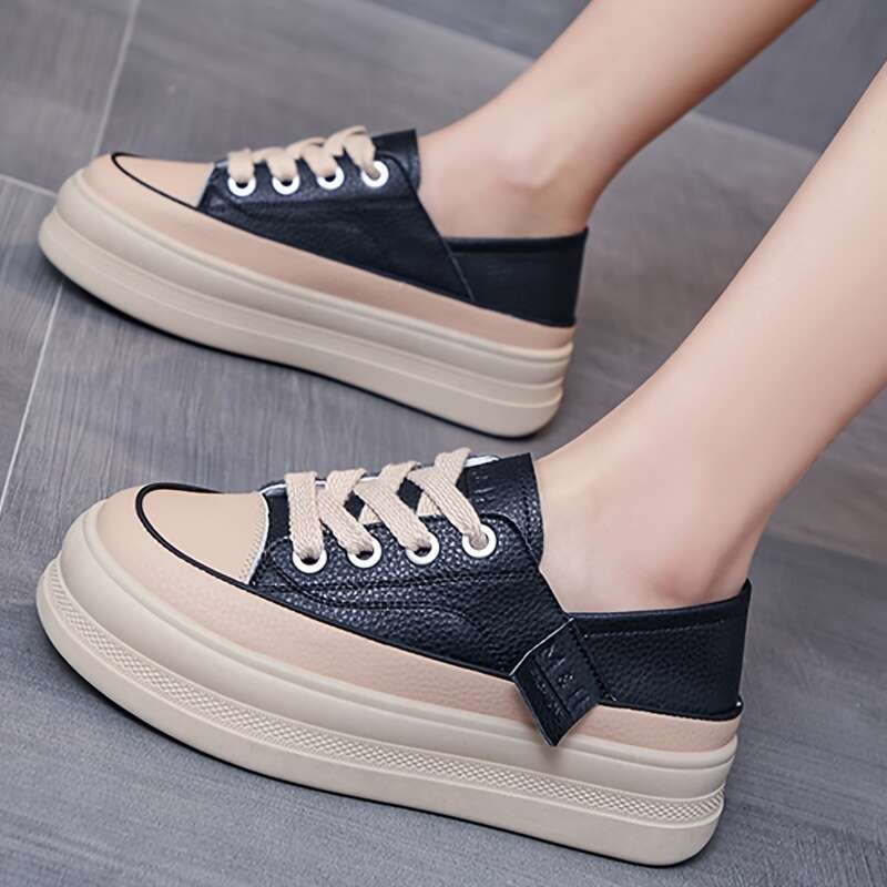 Stylish Women's Platform Sneakers for Daily Wear - Durable Thick Sole Running Shoes