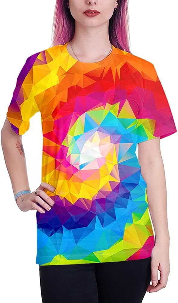 Mens T shirt Mens T shirt 3D Graphic Colorful Crew Neck Print Tee for Men Women and Youngs tee Casual tops summer clothes tee casual fashion cool