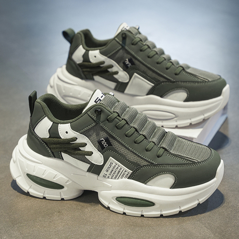 autumn and winter new mens thick soled dad shoes korean version trendy youth thick soled casual sports shoes versatile mens shoes zhanyishengli