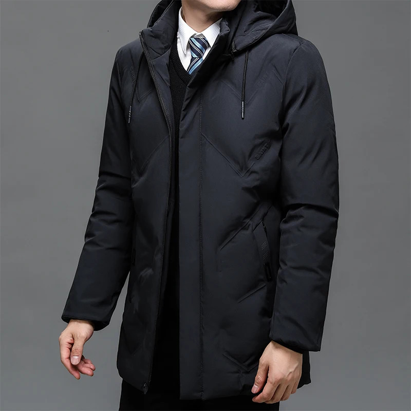 Mens Winter Windproof Warm Jackets Thick Hooded Parkas Long Coat Men Clothing Casual Big Pocket Overcoats 241024