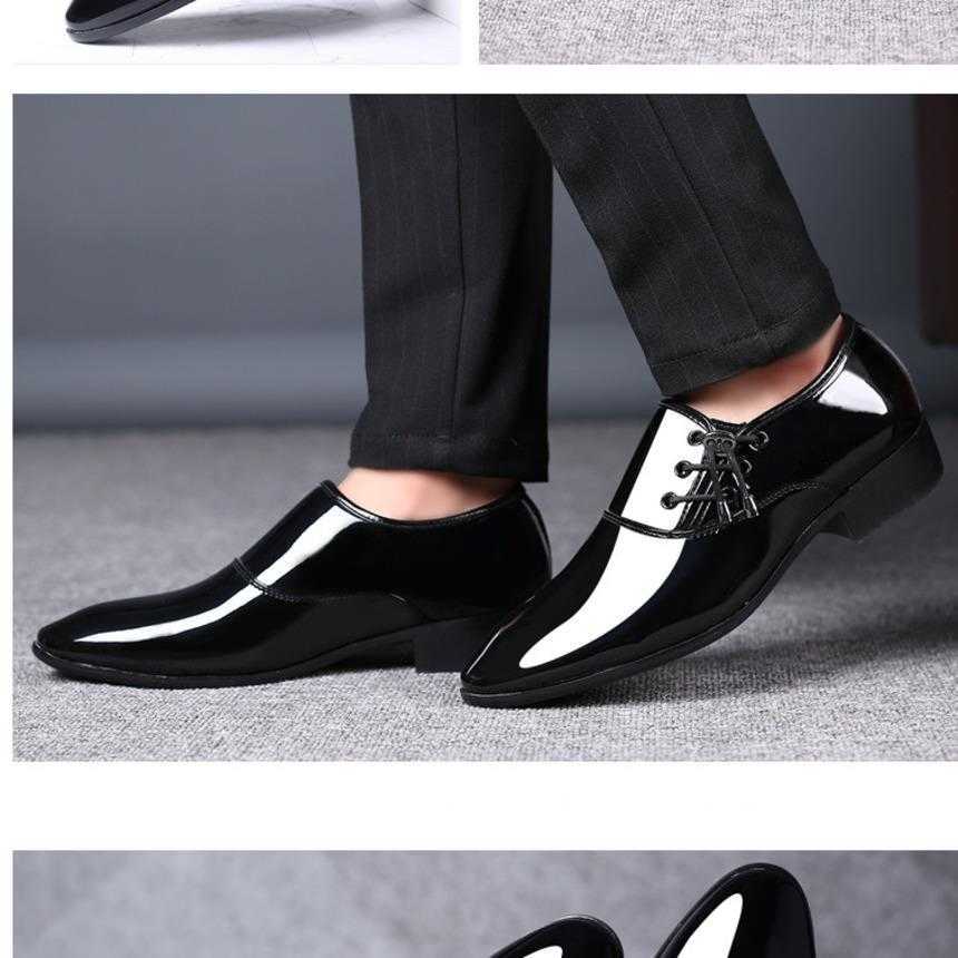 Men Dress Shoes New Pointed Leather Shoes Mens Business Dress Shoes Mens Bright Face Casual Shoes Wedding Dressing Shoes 241009