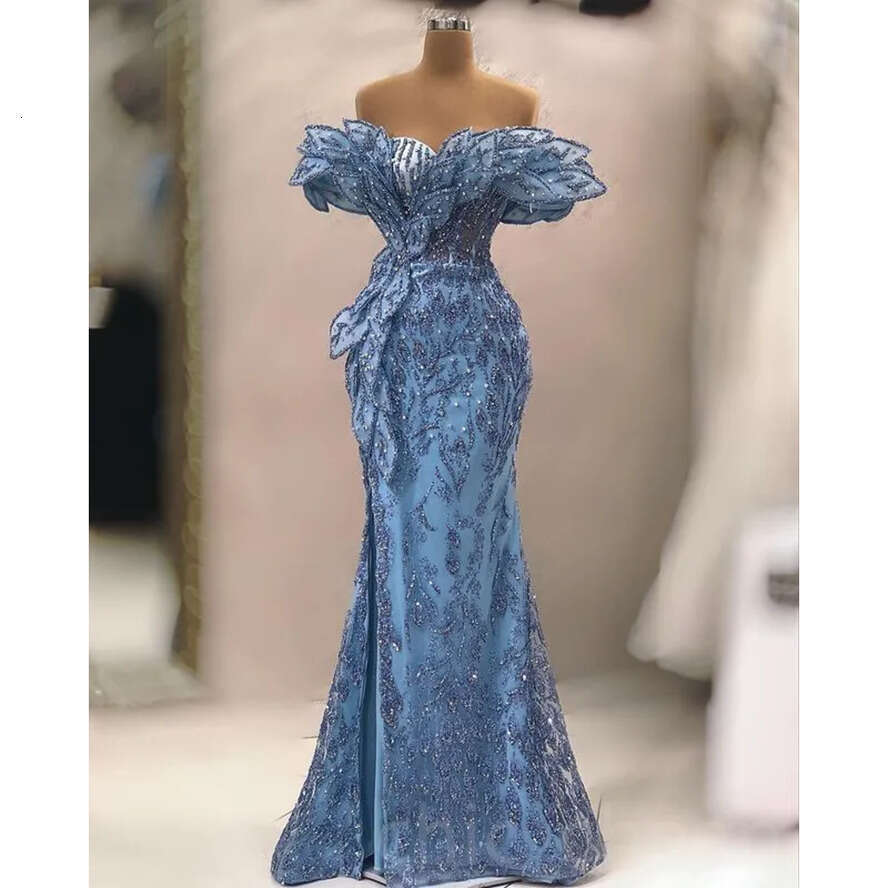Lace Sequined Mermaid Prom Dress Beaded Evening Gown Sexy Formal Party Dress For