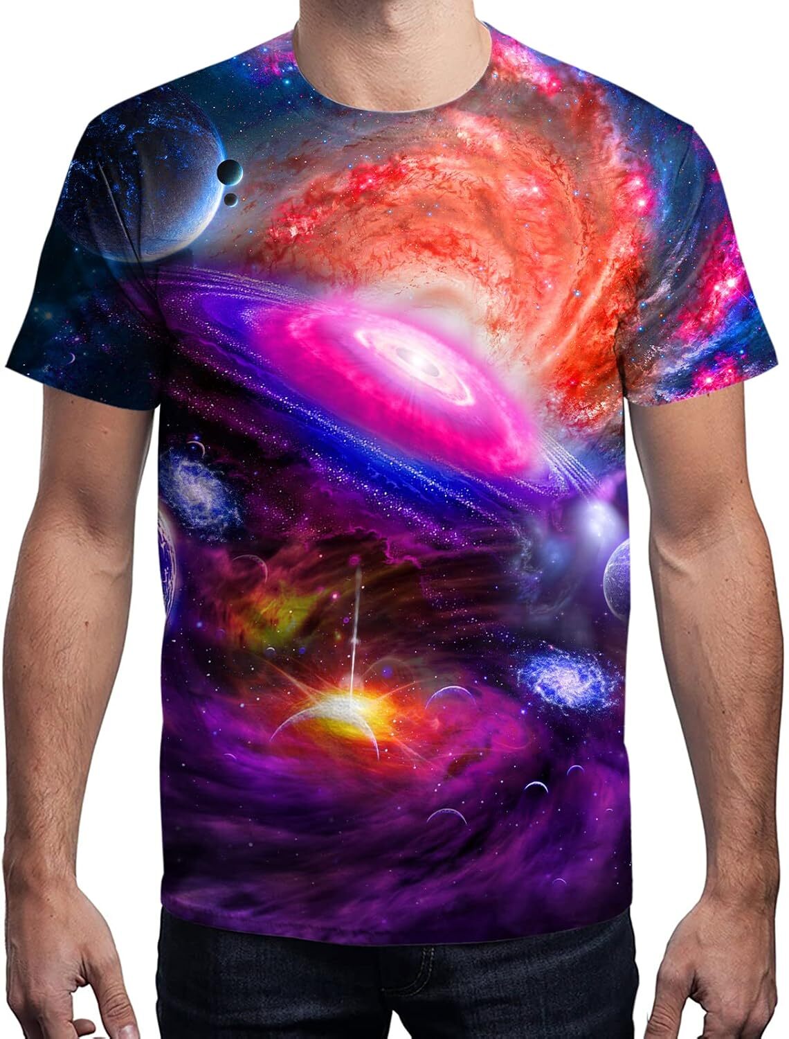 Mens T shirt 3D Graphic Colorful T-Shirts Trendy patterns Crew Neck Print Tee for Men Women and Youngs tee Casual tops summer clothes cool