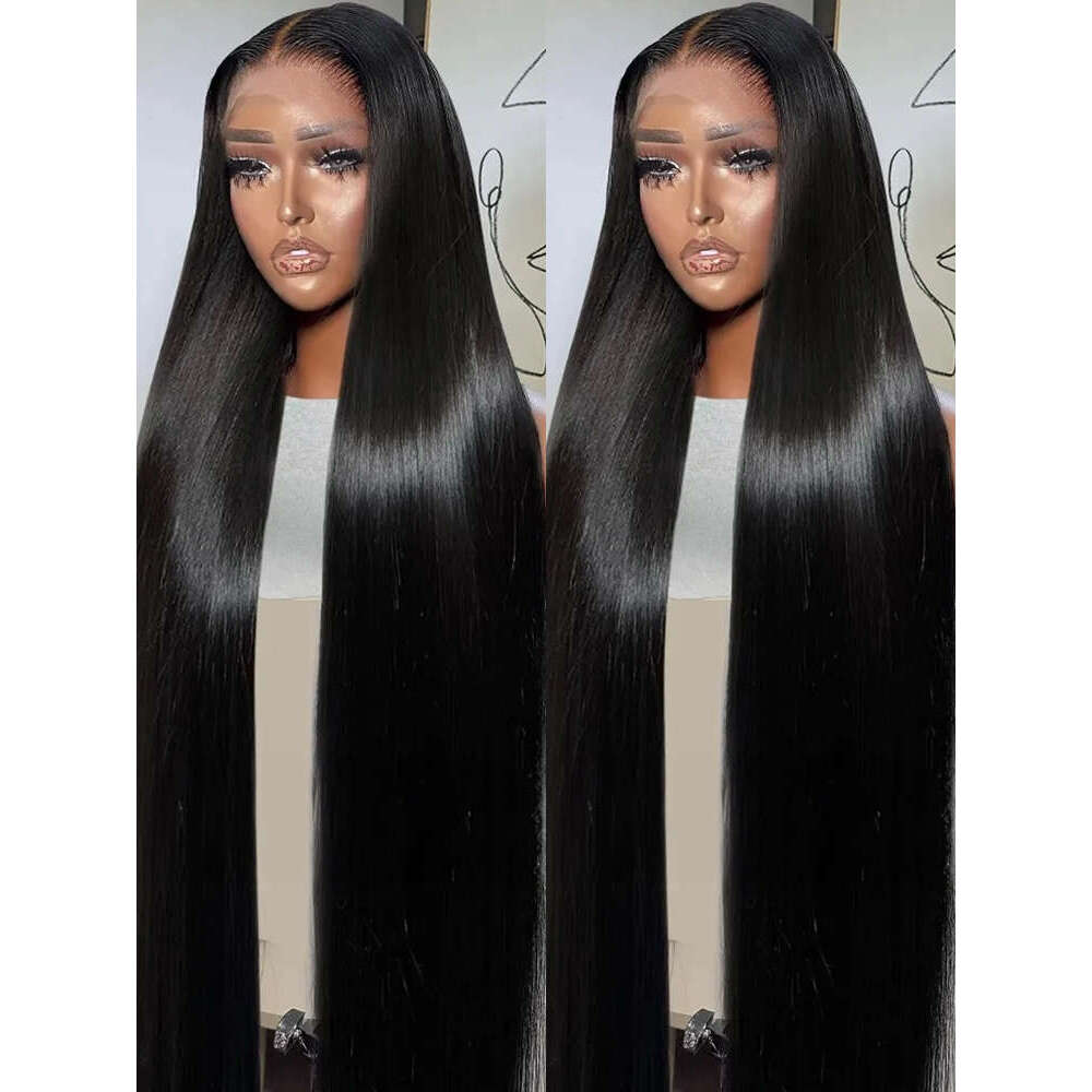 Straight x HD Transparent Lace Front Wig Inch Frontal Wigs Human Hair Density Brazilian Natural Black