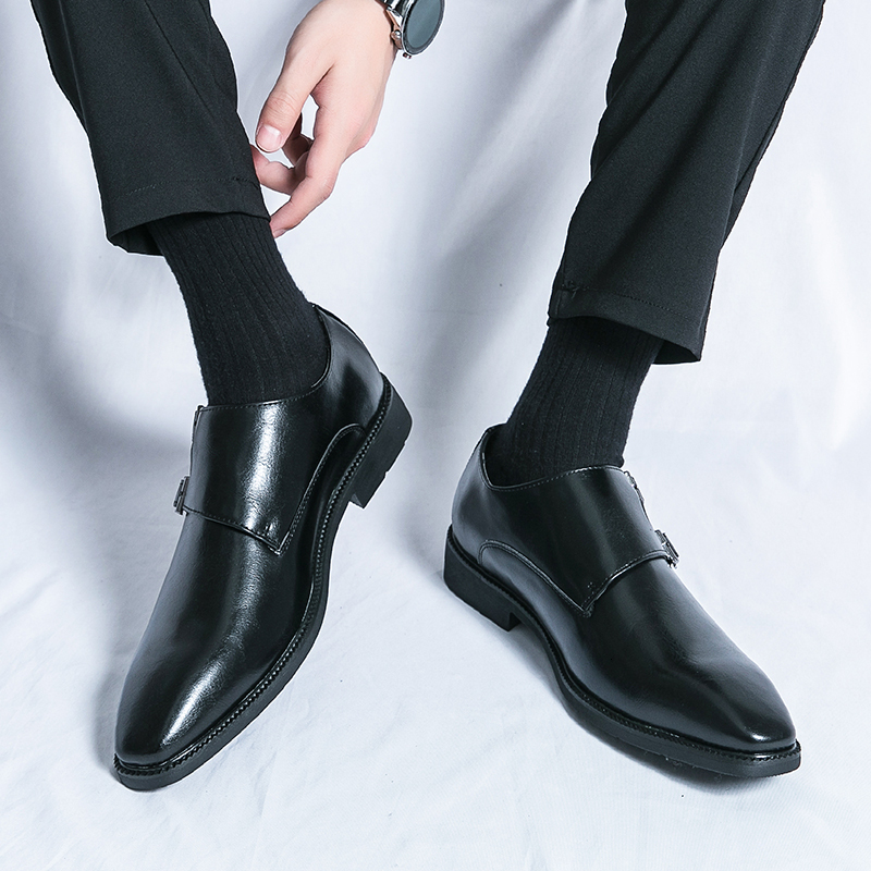 S Pointed Leather For Men, Korean Version, Trendy British Style, One Foot Business Casual Formal Men's Shoes