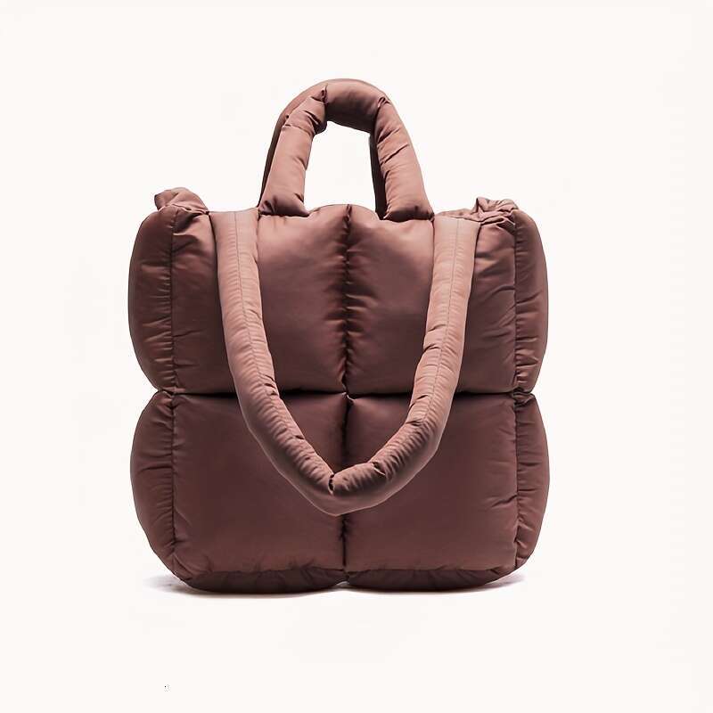 Spacious Quilted Puffer Shoulder Bag - Chic Women's Fashion Handbag