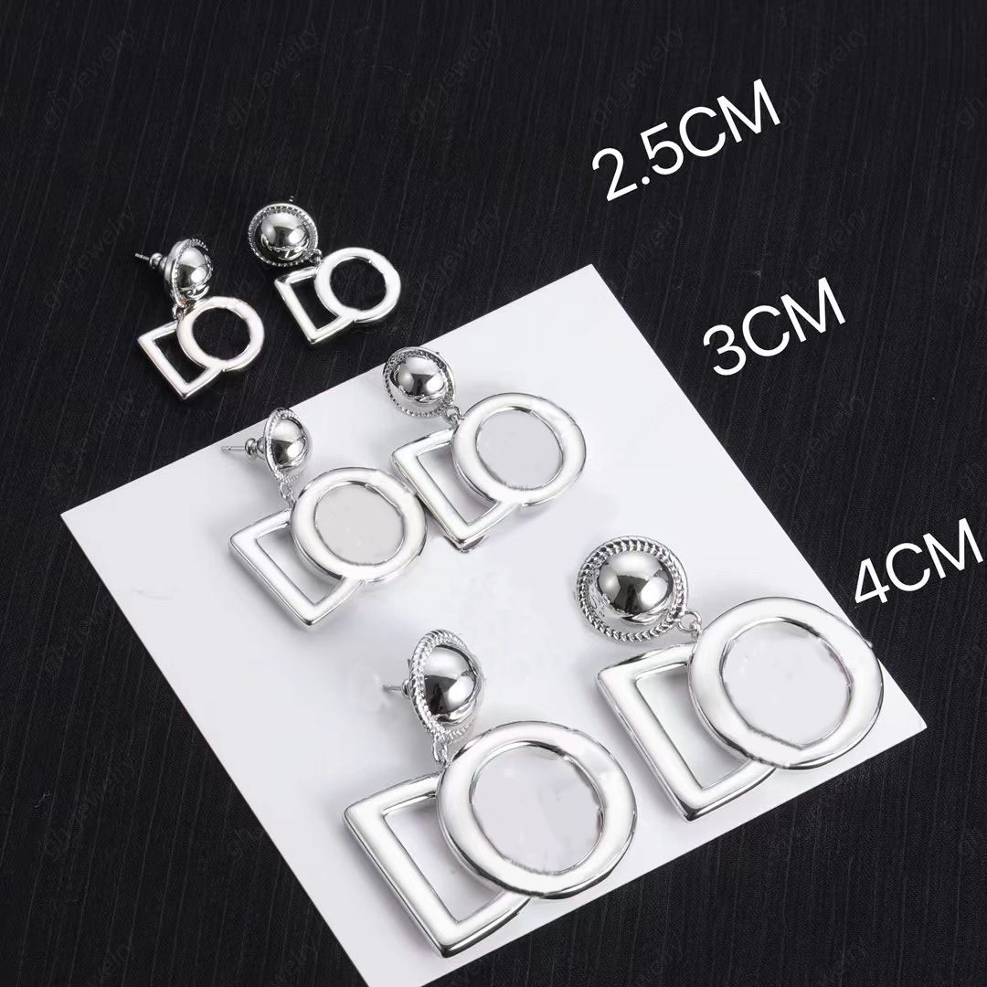 Classic silver letter Dangle Chandelier earring fashion simple designer pendant earrings women's party gift jewelry