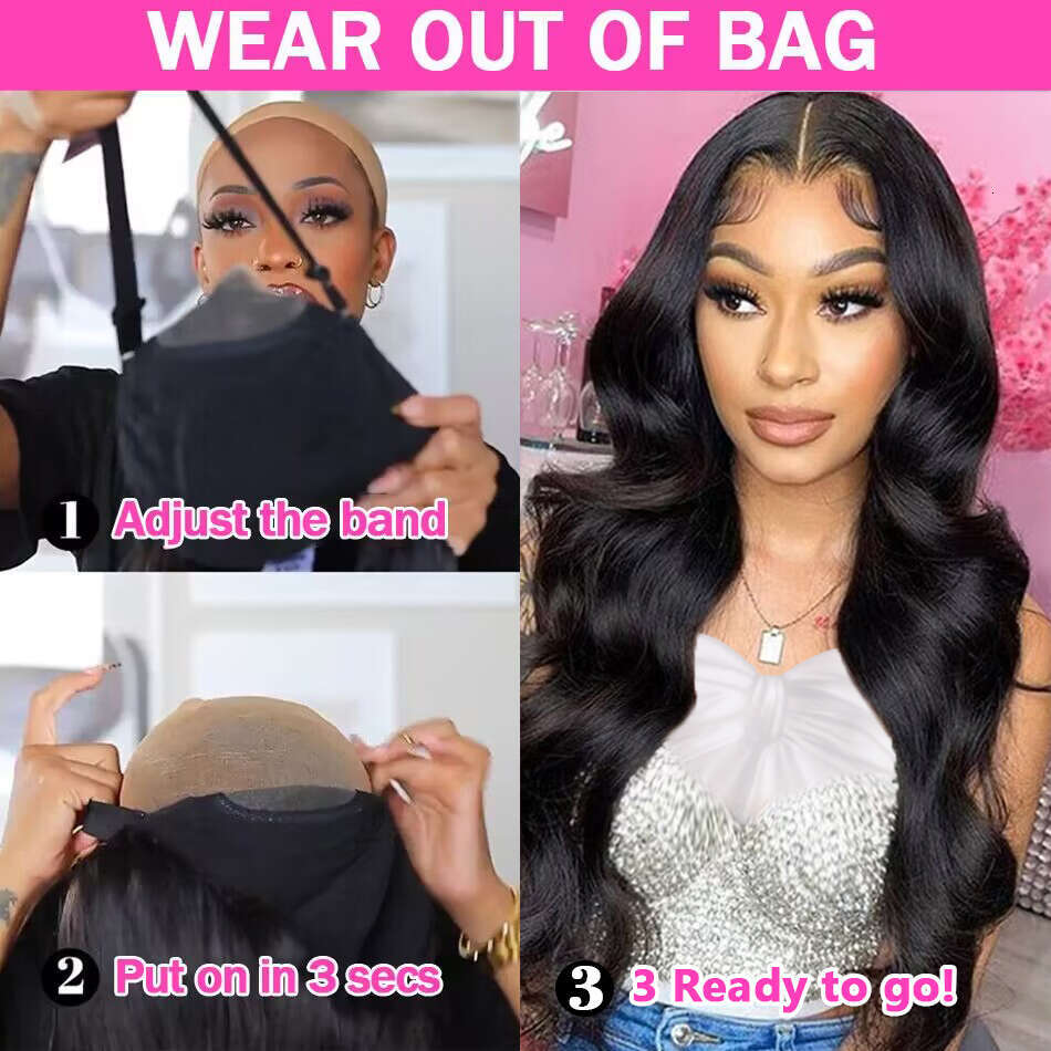 Glueless Prelucked Body Wave Brazilian Human Hair Wigs x Closure HD Transparent Upgrade Pre cut Lace Long