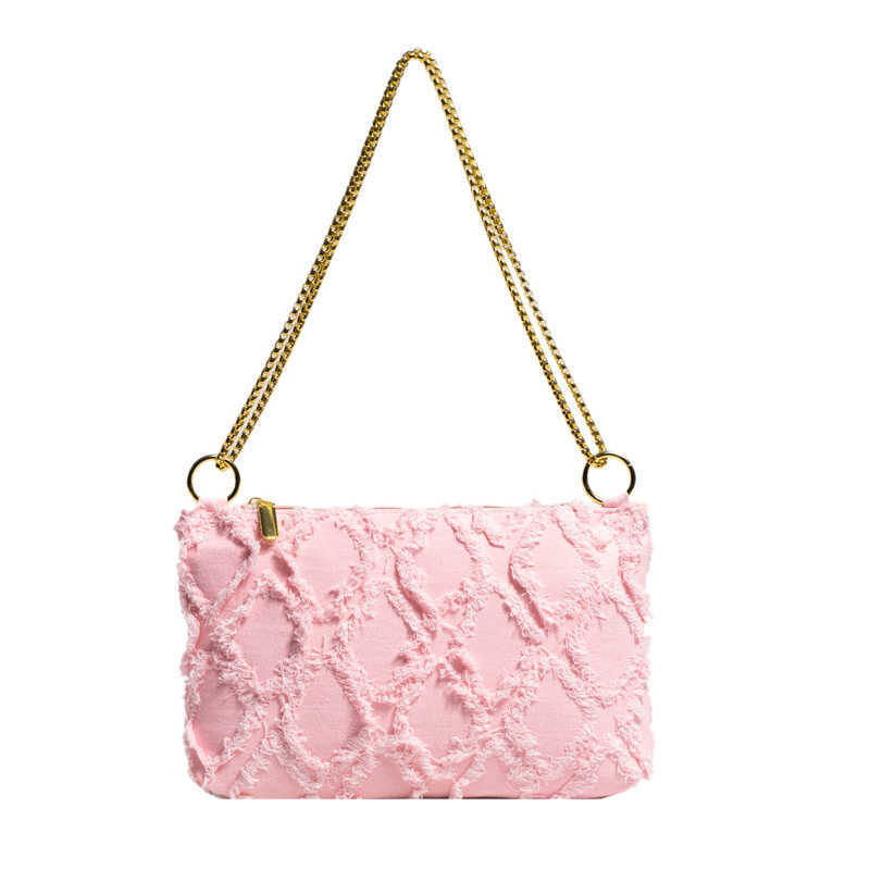 CMM Denim Bag Fashion Tassel Personality Womens Large Capacity Single Shoulder Chain Envelope Bag Trend