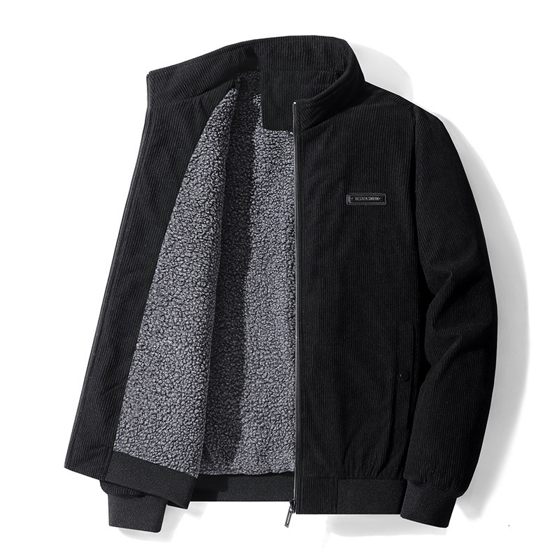 2024 new designer men's plush autumn and winter cotton casual jacket for middle-aged and young people