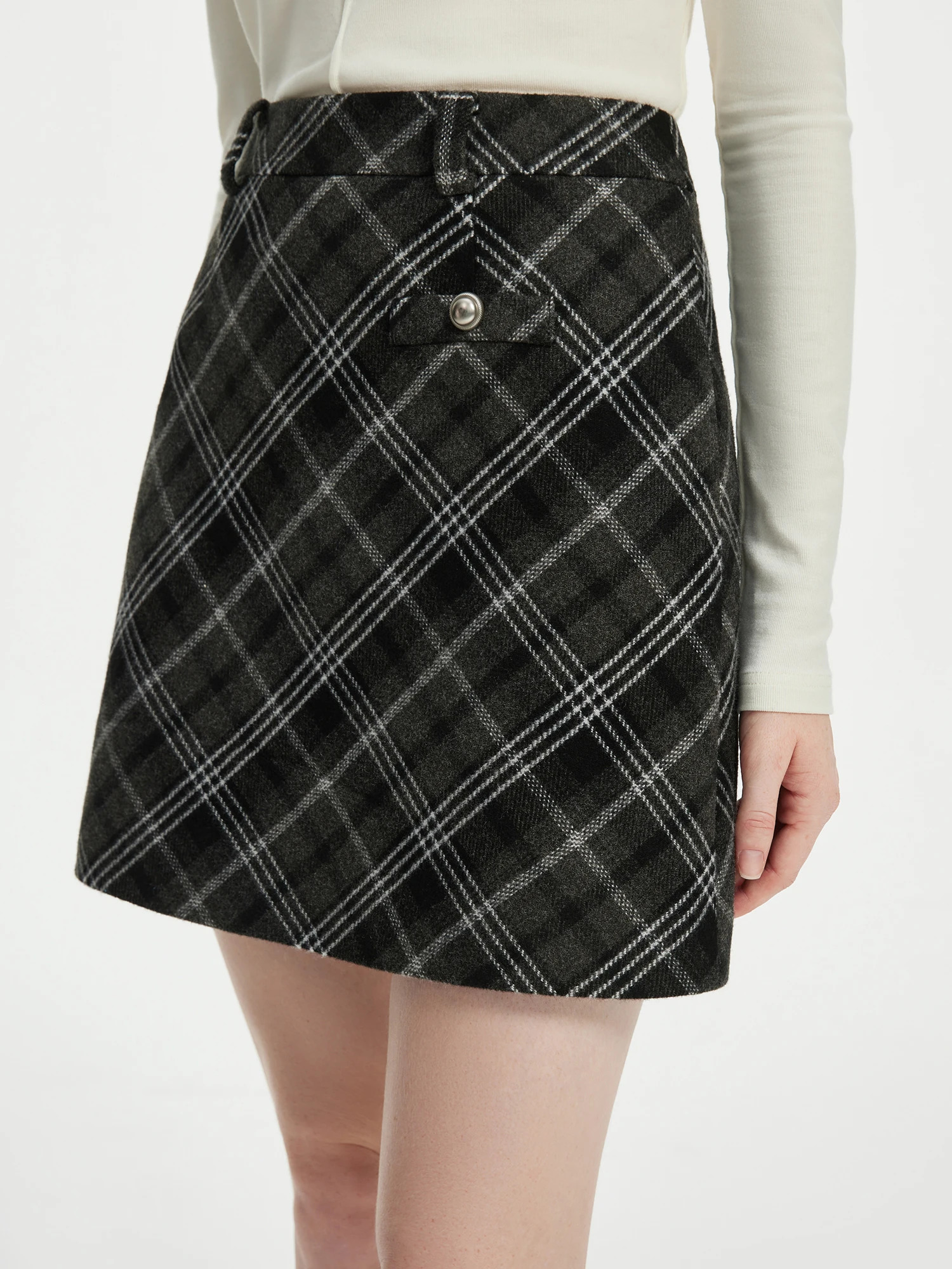 FSLE Office Womens Retro College Style Wool Womens Skiing Autumn/Winter A-line Womens Leisure Skiing 24FS14367 241028