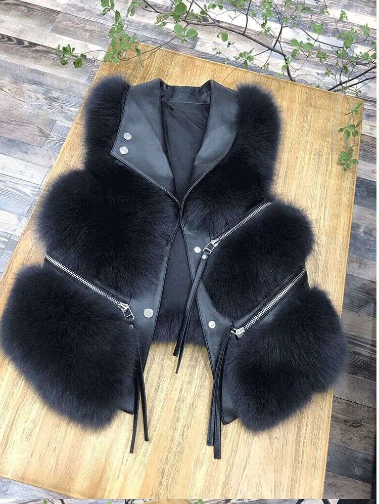 Fur Coat Women's Vest Short Clothing Autumn Winter Patchwork Slim Fashion Versatile 250