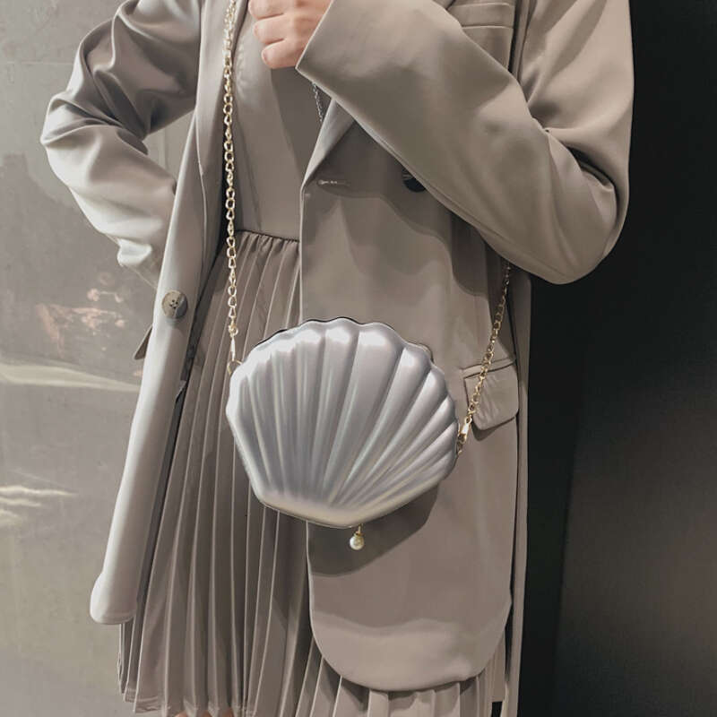 Shoulder Fashion Handbags Shell Chain Cute Sequins Small Bag Phone Money Pouch Zipper Crossbody Bags for Women s