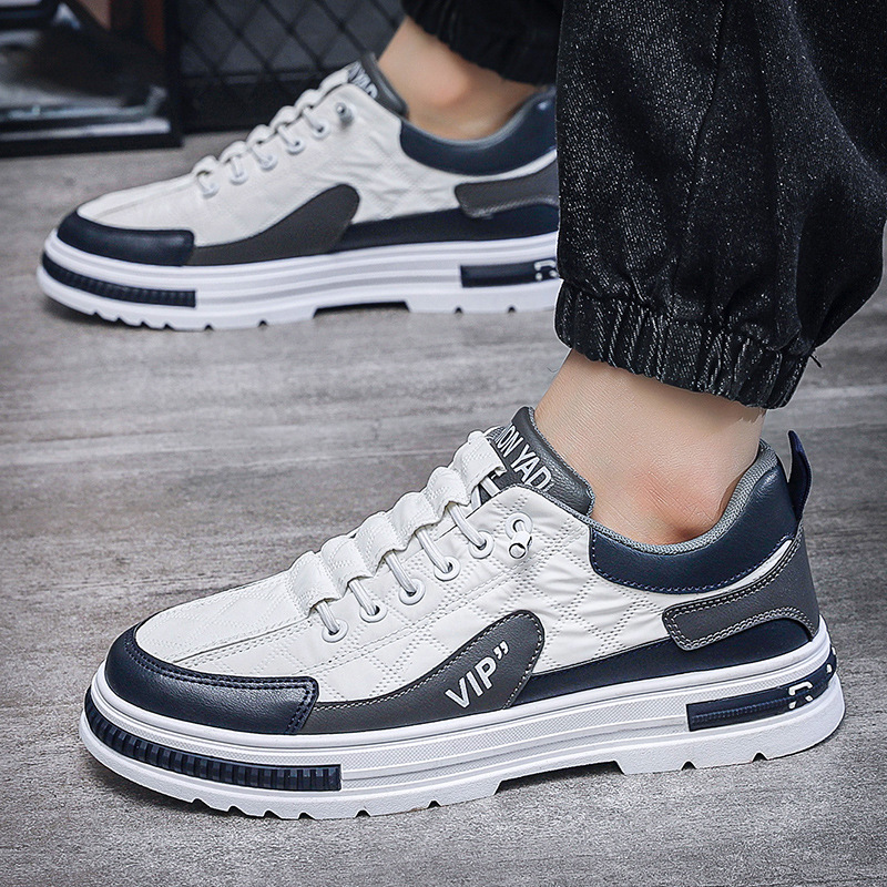 2024 Autumn/Winter New Men's Low Top Skateboarding Shoes Thick Bottom Workwear Leather Surface Sports and Leisure Shoes Versatile Men's Shoe