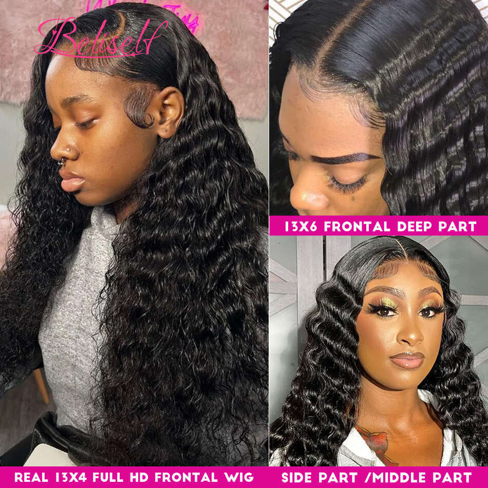 Loose Deep Wave Wig HD Lace Frontal Wigs Pre Plucked Glueless X Human Hair x Closure
