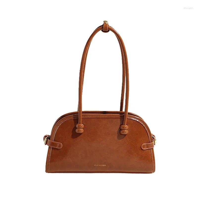 Evening Bags Sense Of Glossy PU Shell Shoulder Solid Zipper Grace High Quality Commute Handbags For Women 2024 Fashion