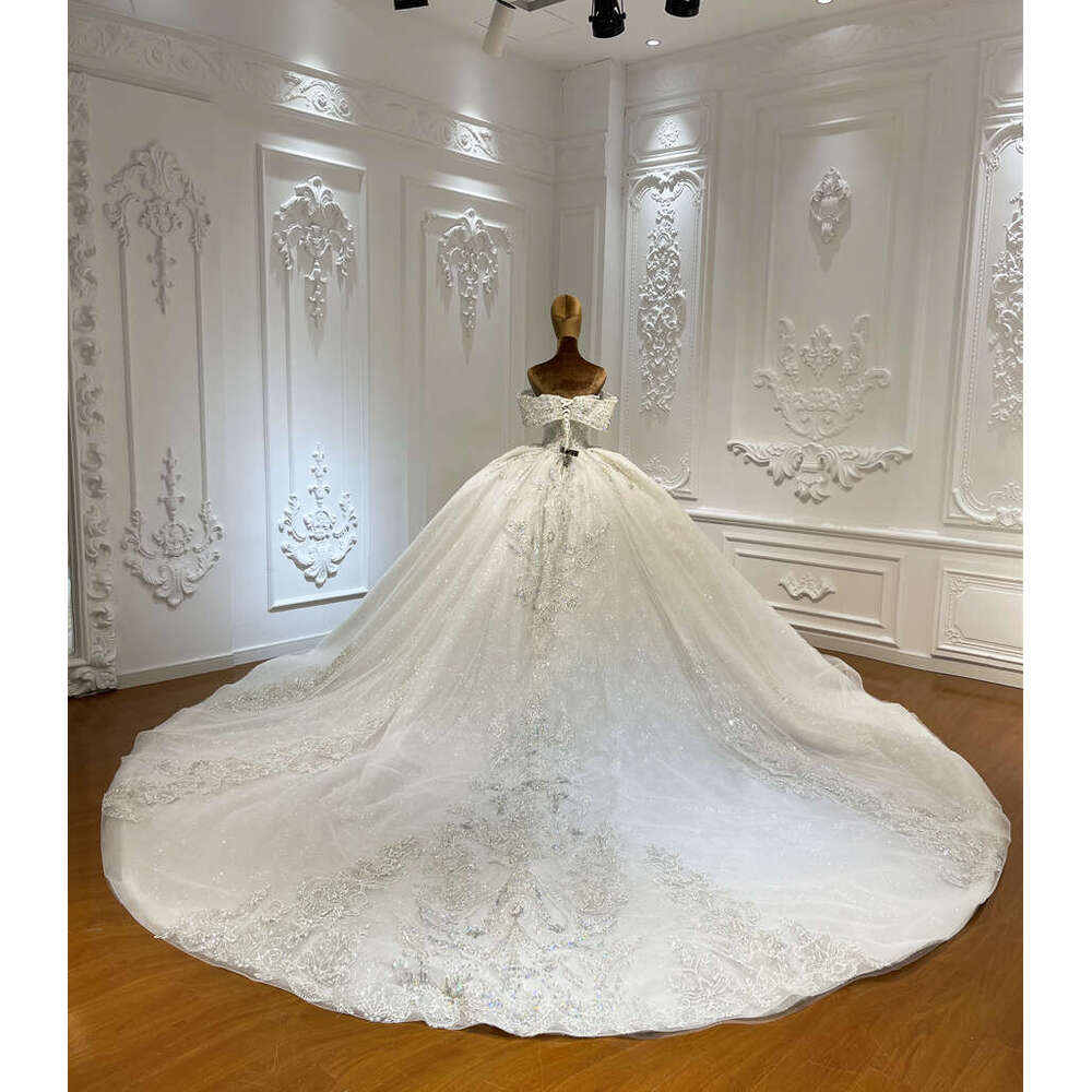 Colorful Beading Off The Shoulder New Design Bridal Ball Gown Wedding Dress