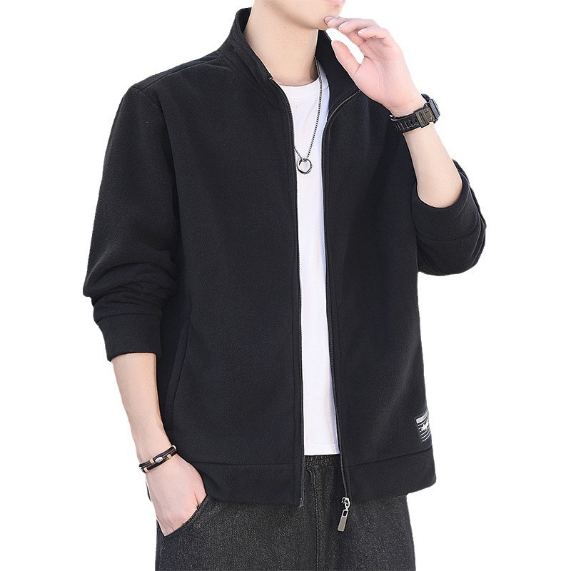 New designer rocking men's 2024 spring/summer new outdoor sports and leisure thick oversized stand up collar fleece jacket