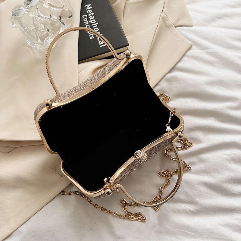 Evening Chain Dinner Shoulder for Women Handbag - Fashion Crossbody Bags Vintage Underarm Bag Satchel (Black)