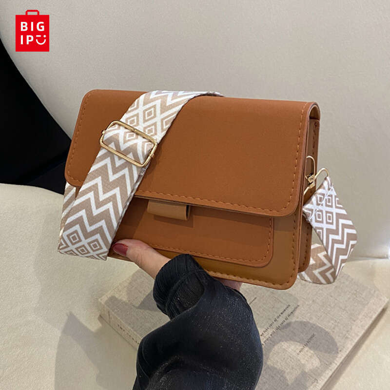 Designer Bag Fashion Wide Strap Crossbody Bags For Daily Used, Square Matte Pu Leather Shoulder Bags Handbags For Women tote bag purse luxury bag