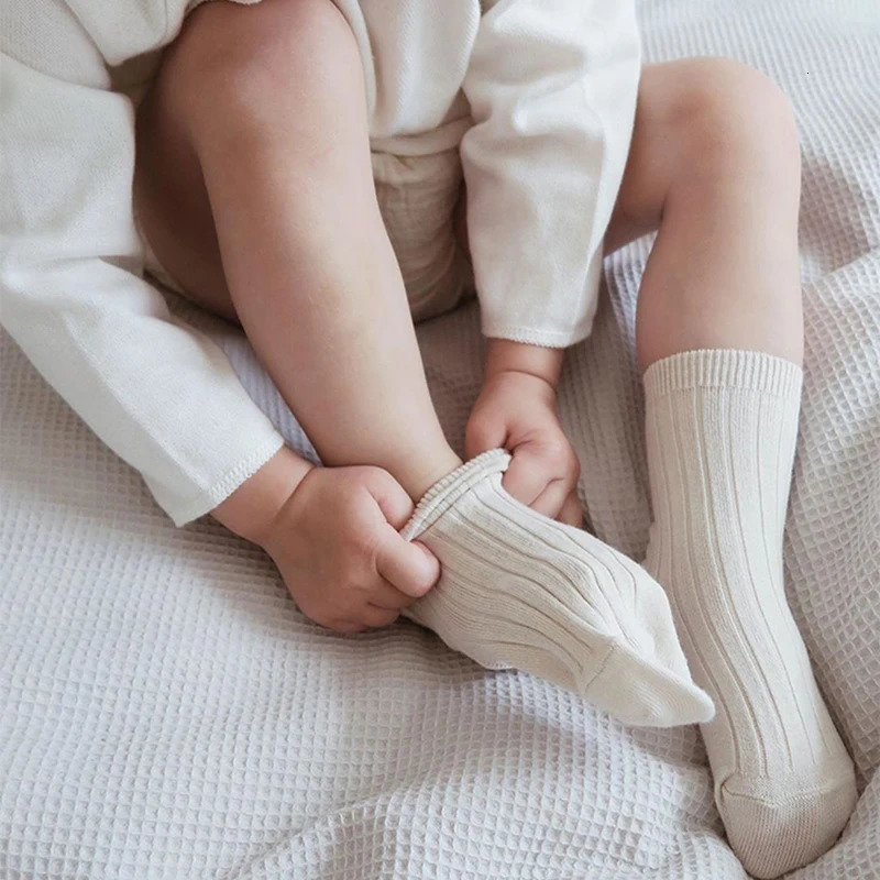17 Colors Childrens Casual Socks Ribbed Boys Girls School Sock Toddlers Ankle Sock Cotton Striped Baby Socken For Kids 1-9Y 241028