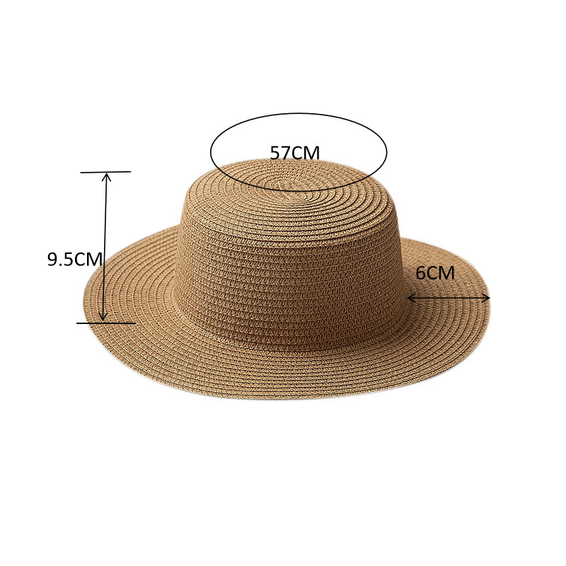 Flat sunshade straw Women's hat, beach for vacation and leisure hat