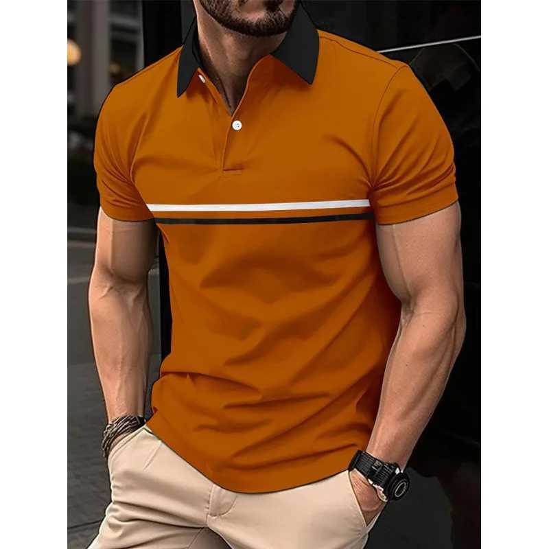 New European and American Mens Summer Daily Leisure Sports Checkered Print Flip Collar Short Sleeve Polo ShirtXJ250108