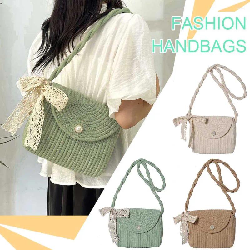 2025 NEW Totes Pastoral Summer Shoulder Bag With Cute Lace Bow Crossbody Tote For Women Beach Picnic Vacation zhanyishengli