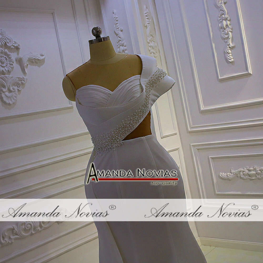 Sleeveless Sweetheart Plain Stain 2 in 1 Mermaid Wedding Dress