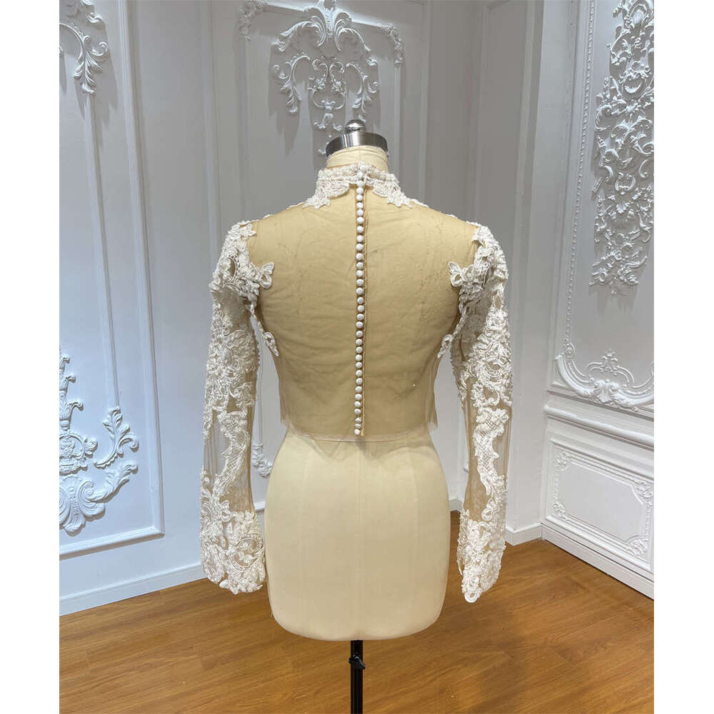 Detachable Jacket Full Lace Long Sleeve Mermaid Dress Vestidos De Fiesta