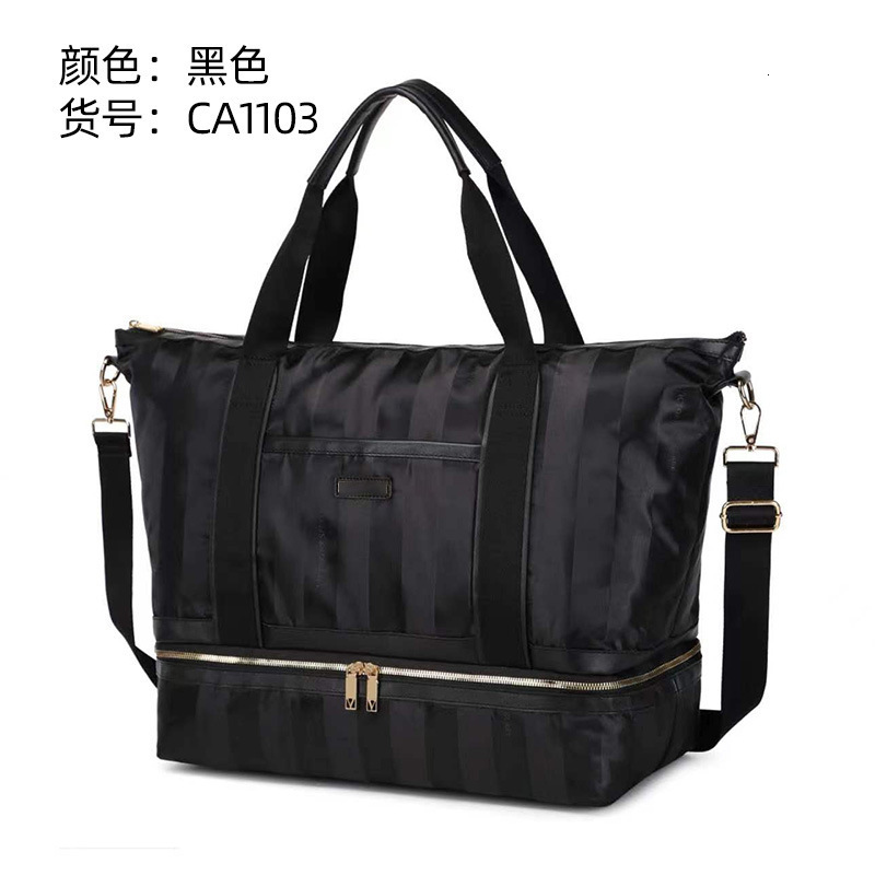 3 Iconic Pink Stripe Packable Duffle Travel Tote Foldable Bag Shopper 240924 4