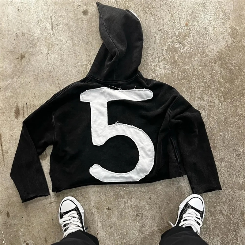 Y2K Trend American Vintage Letter Embroidered Hoodie for Men and Women Harajuku Gothic Oversized Sweater Tops Street Wear 241025