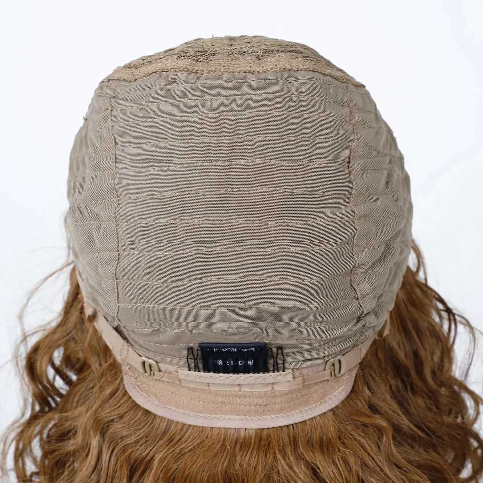 Big fluffy brown mixed blonde bob curly wig without glue with fringe bangs honey curly bob wig side part pre picked M241028