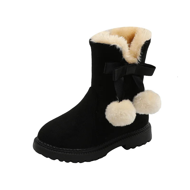 Girl Boots Girl Plush Insulation Princess Baby Children Snow Boots Cotton Shoes Winter Shoe for Girls Kids Shoe for Girl Botas 241028