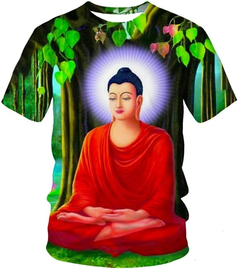 Mens T shirt Fashion Shakya Muni Buddha Face 3D Printed Men T Shirts Religious Casual Hip Hop Street Short Sleeve Top tee Casual tops summer clothes