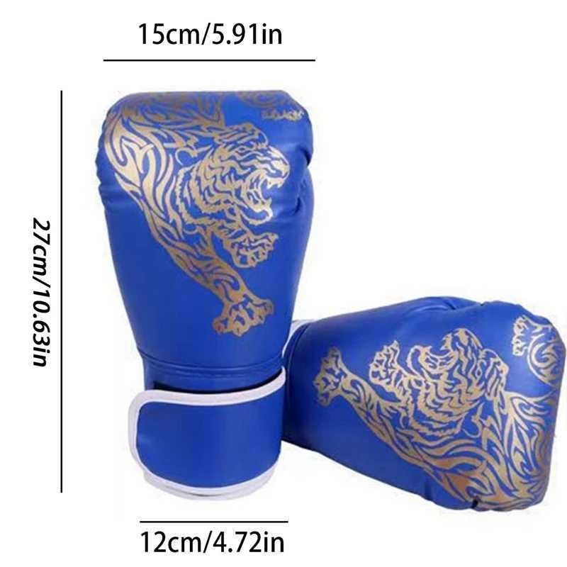 Tiger Pattern Boxing Gloves Breathab PU ather Fighting Gloves Children Boxing Training Kickboxing Gloves for Home SportXJ241028