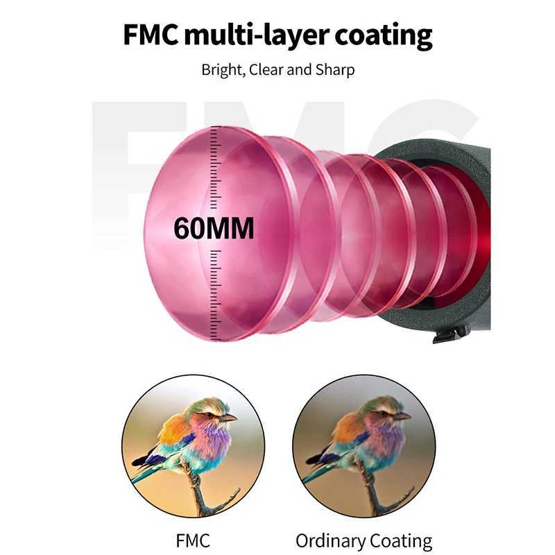 25-75x60 Zoom Spotting Scope ED Lens Powerful Monocular Bak4 Prism Telescope For Outdoor Camping Bird Watching ShootingXJ241028