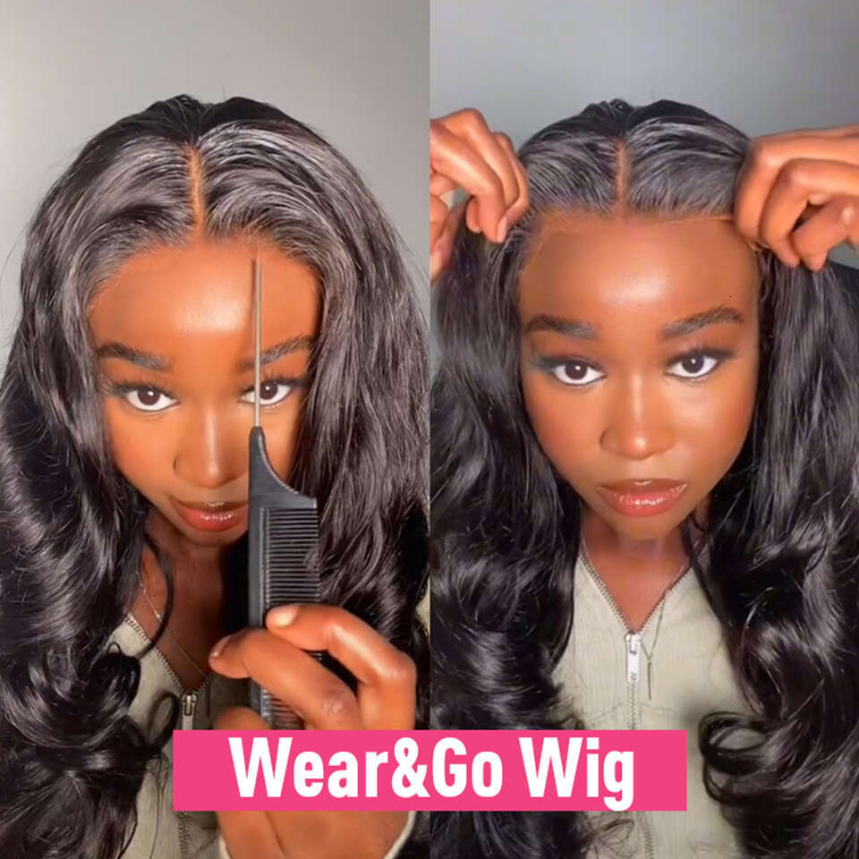 x Glueless Wig Human Hair Ready To Wear And Go Preplucked Pre Cut Body Wave HD Lace Frontal Wigs For Women