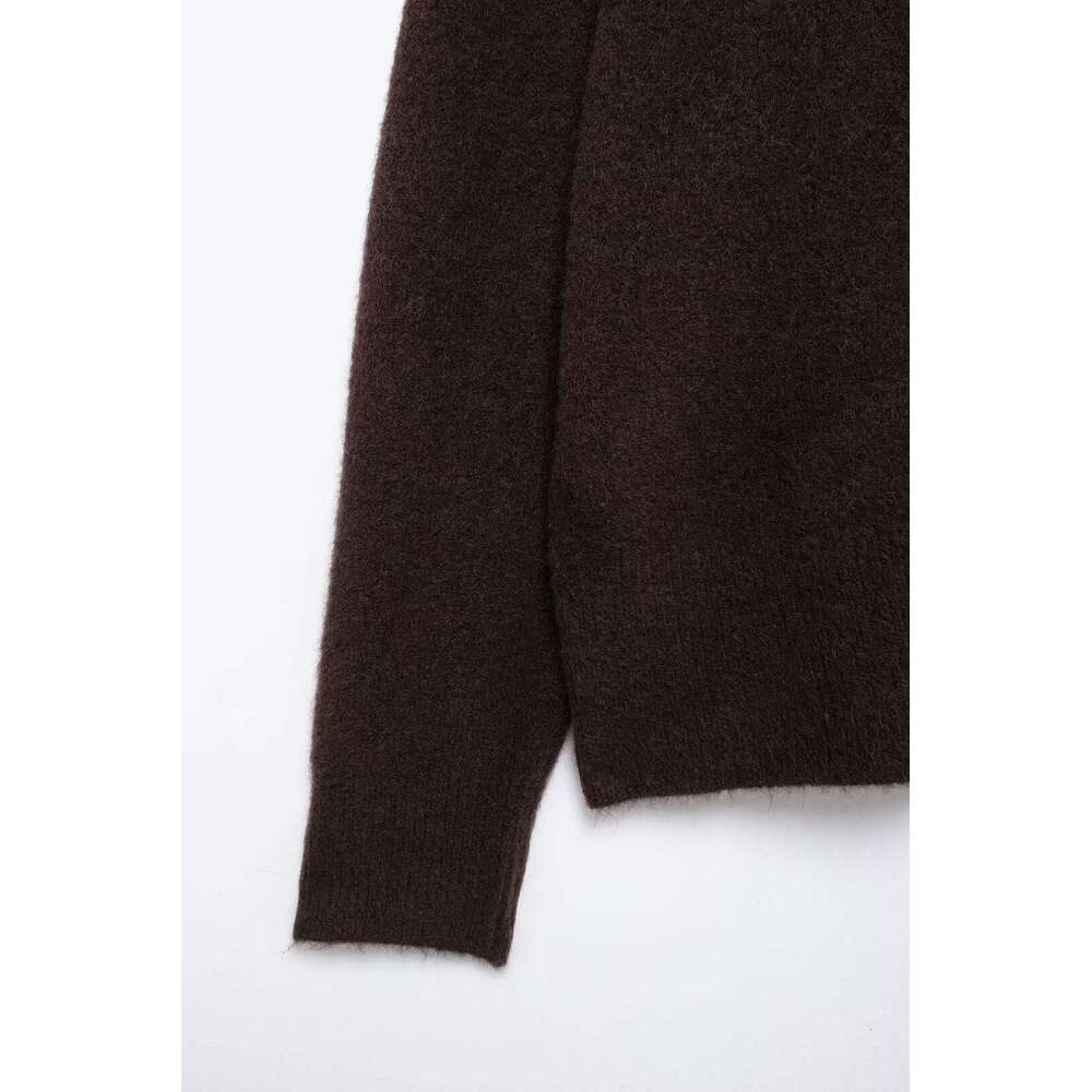 TRAFZA Women's Solid Slim Fit Cardigan Buttons V-Neck Spring Autumn New 2024 Fashion Casual Sweater