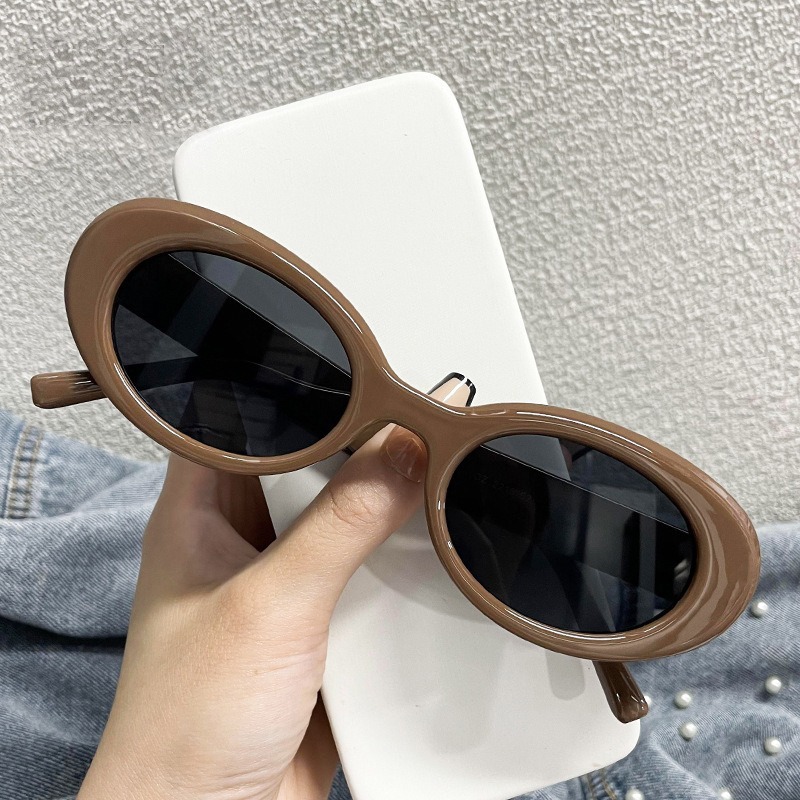 New Minimalist Cat Eye Oval Sunglasses for Both Men and Women Internet Celebrities Same Style Sunglasses for Street Photography Can Be Paired with OZ2