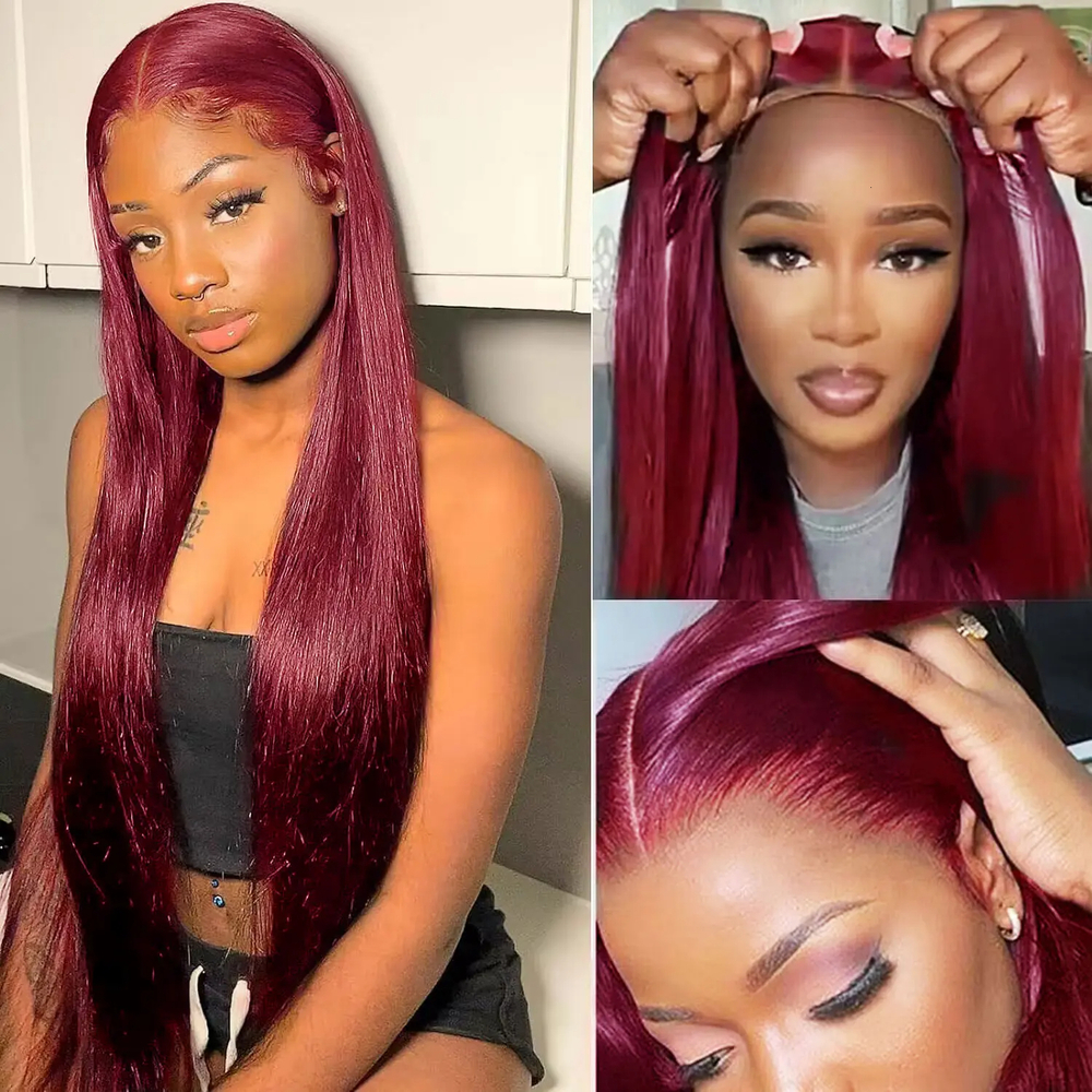 30 36 Inch Bury 13x6 Hd Frontal 100% Human Hair Wig Colored Cheap Bob Bone Straight Lace Front Wigs On Clearance Sale