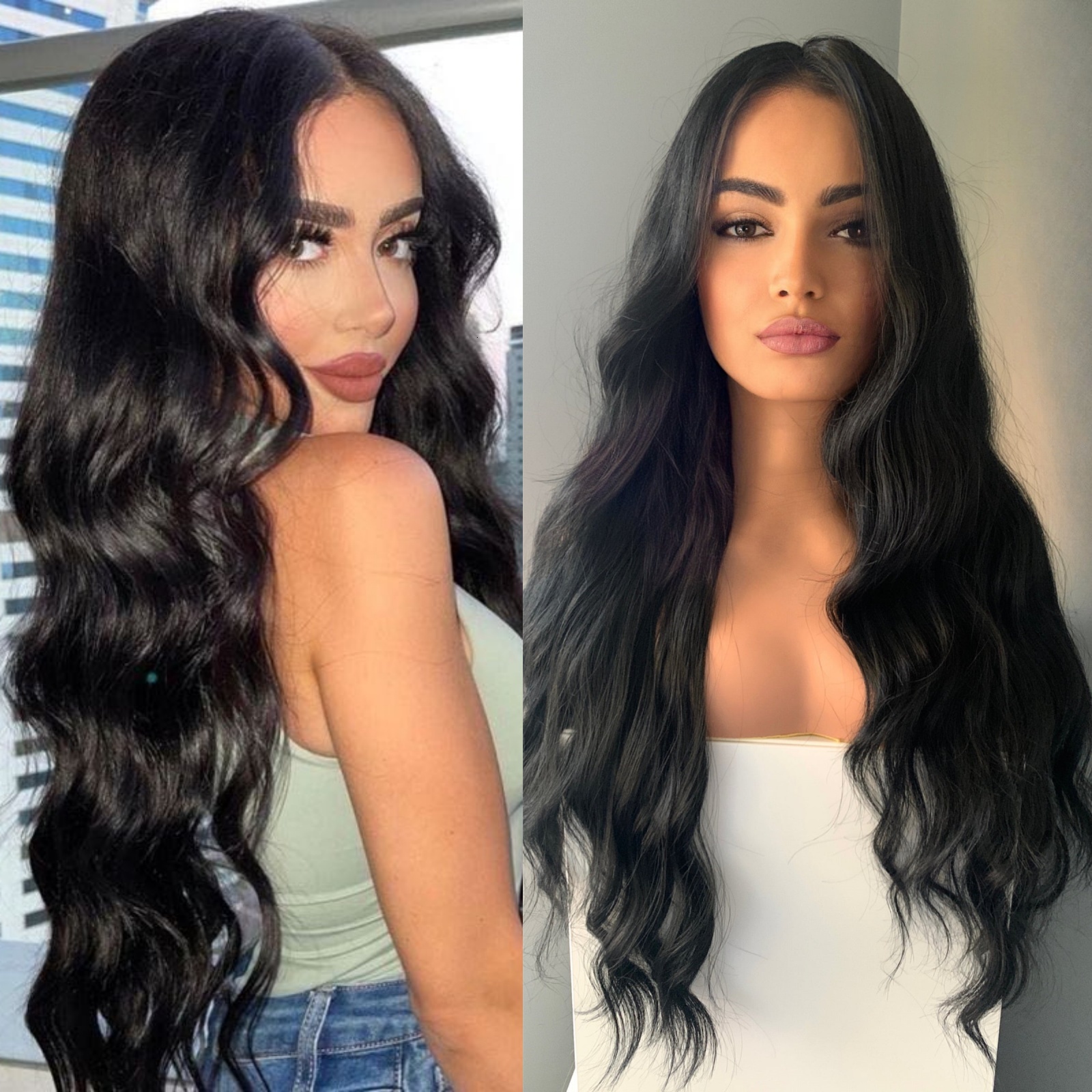 13X4 Loose Deep Wave Synthetic Front Wig Long Black Colored Natural Wavy Lace Frontal Curly Wigs for Women Party