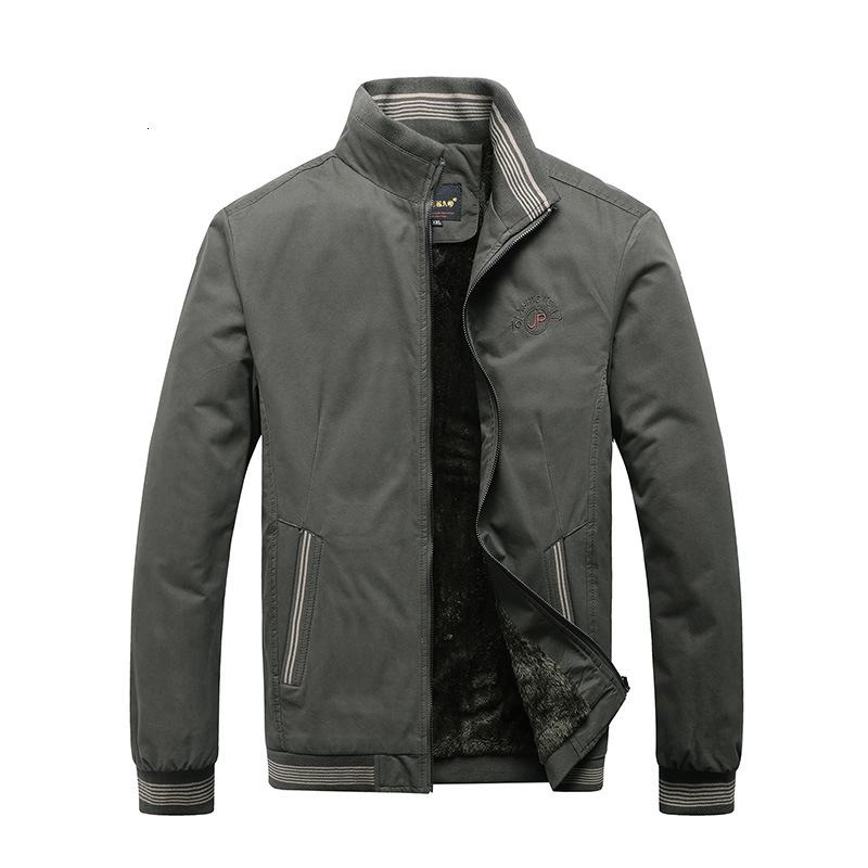 2024 New Designer Winter New Business and Leisure Middle aged Men's Stand up Collar Plush Warm Jacket Coat