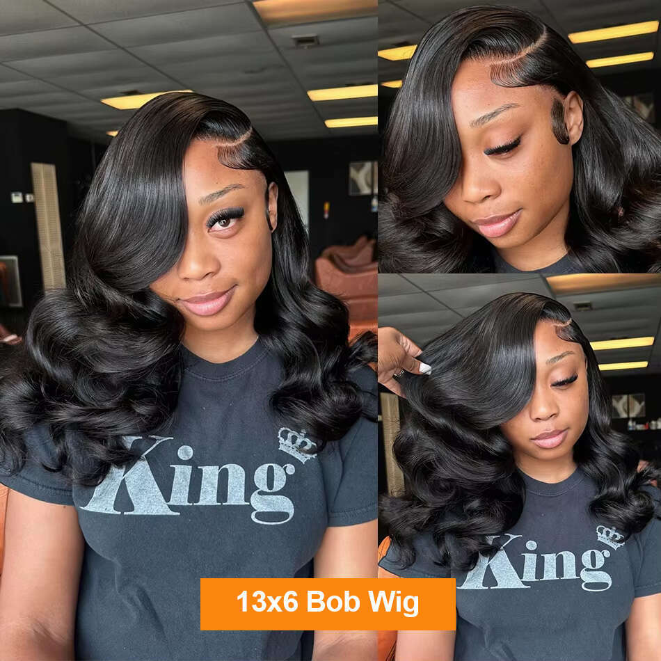 Body Wave Short Density x Lace Front Human Hair wig Inch Bob Frontal Wig HD Transparent Brazilian Remy